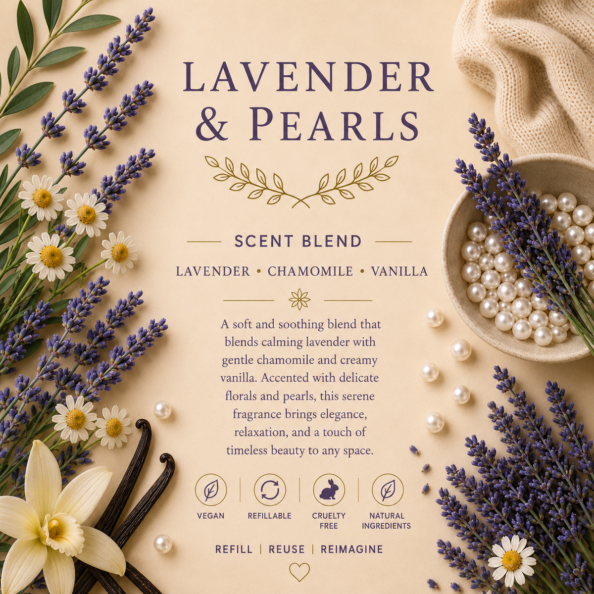 Lavender & Pearls Reed Diffuser Oil Refill