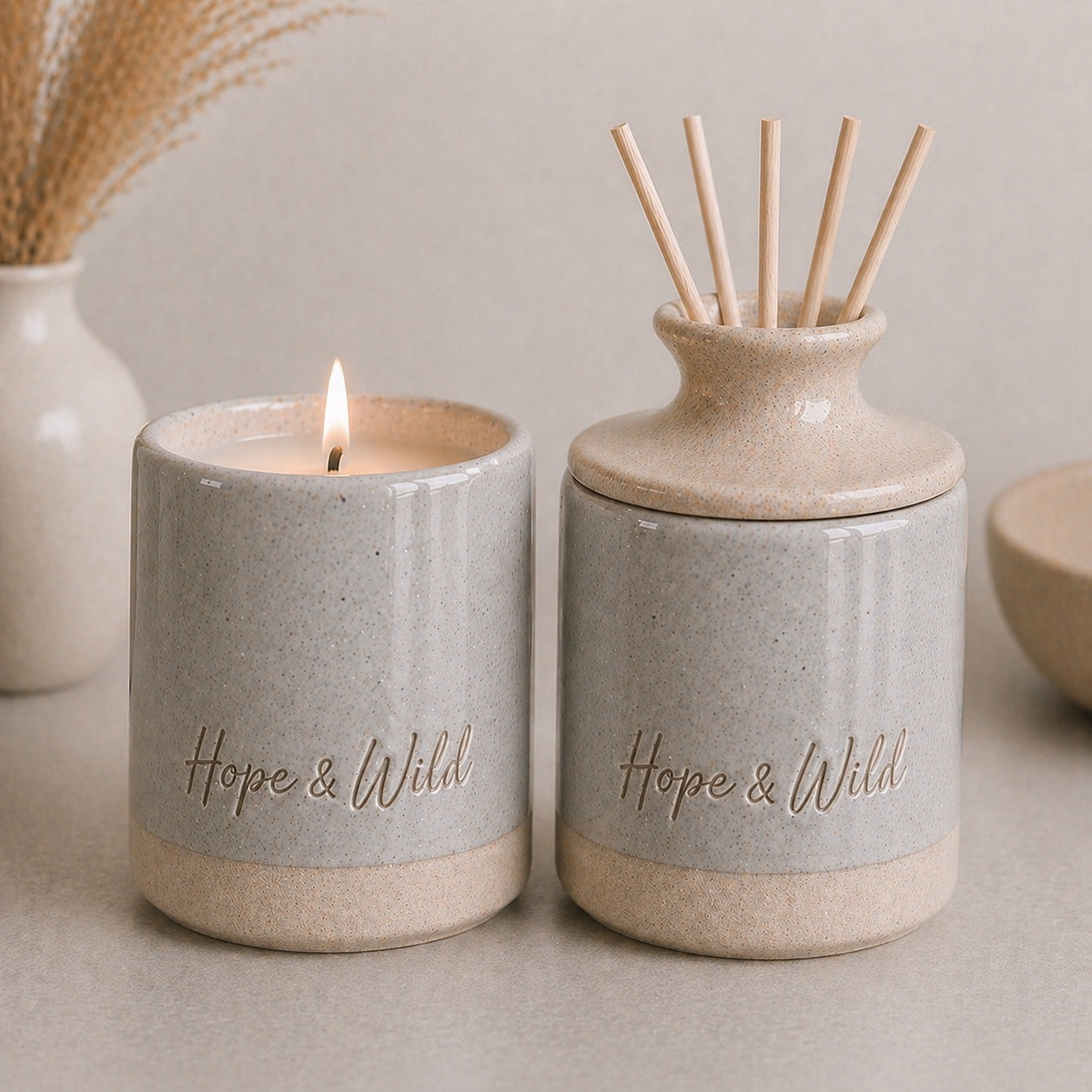 Dove Grey Candle Vessel