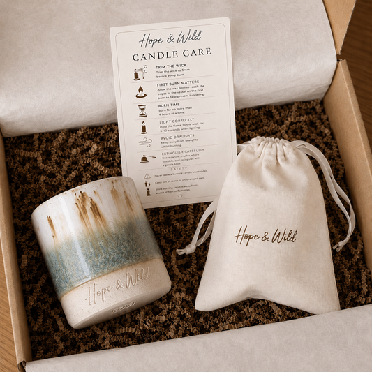 The Candle Refill Starter Gift Set | Hope & Wild | Natural Rapeseed & Coconut Wax Candle Refill Starter Gift Set | Luxury Refillable Home Fragrance Gift Set | Refillable Candle 