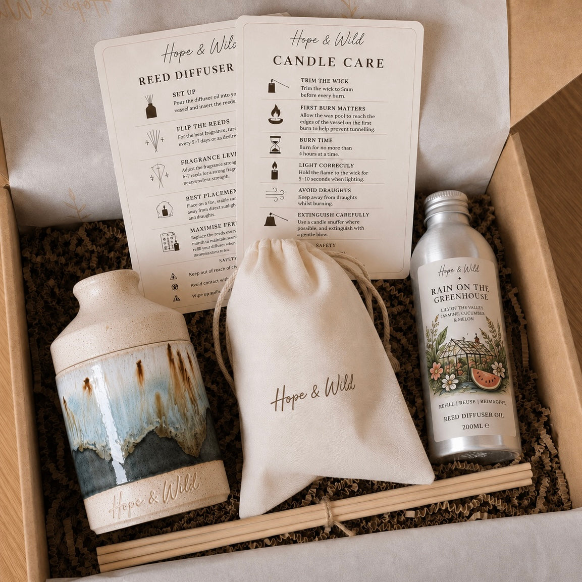 The Complete Refill Collection | Hope & Wild | Candle & Reed Diffuser Refill Bundle | 2-in-1 Candle and Reed Diffuser Set | Luxury Refillable Home Fragrance
