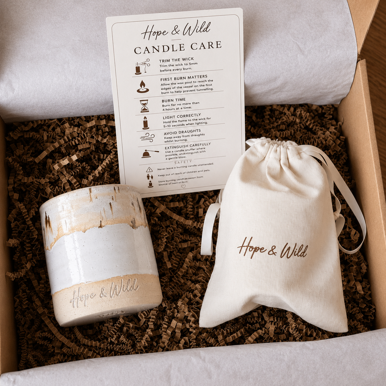 The Candle Refill Starter Gift Set | Hope & Wild | Natural Rapeseed & Coconut Wax Candle Refill Starter Gift Set | Luxury Refillable Home Fragrance Gift Set | Refillable Candle 