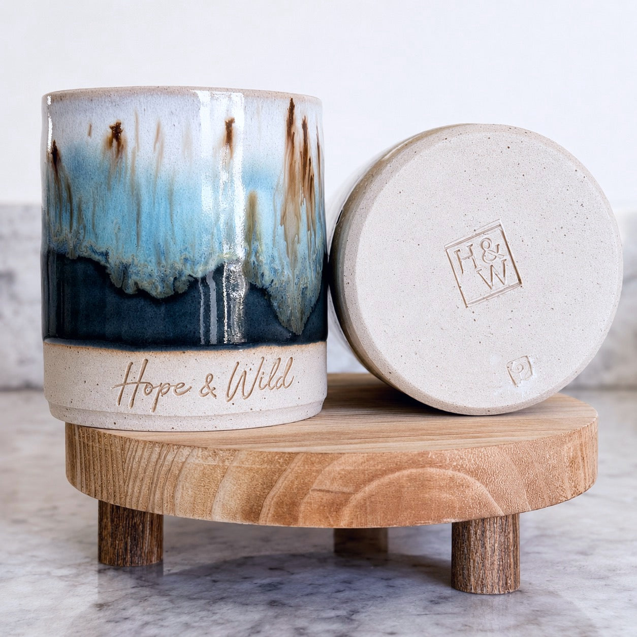 Rainforest Ceramic Vessel | Hope & Wild | Handcrafted Refillable Ceramic Candle Vessel | Handcrafted Refillable Reed Diffuser Vessel 