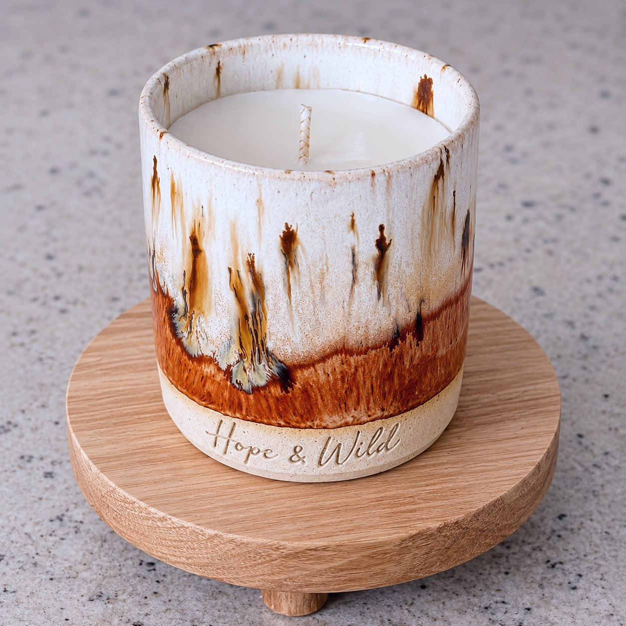 Burnt Amber Ceramic Vessel | Hope & Wild | Handcrafted Refillable Ceramic Candle Vessel | Handcrafted Refillable Reed Diffuser Vessel 