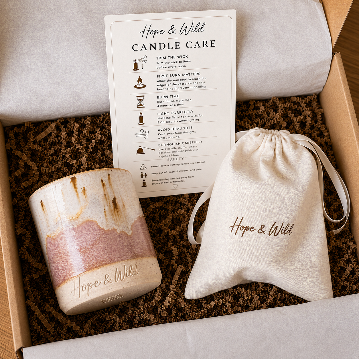 The Candle Refill Starter Gift Set | Hope & Wild | Natural Rapeseed & Coconut Wax Candle Refill Starter Gift Set | Luxury Refillable Home Fragrance Gift Set | Refillable Candle 