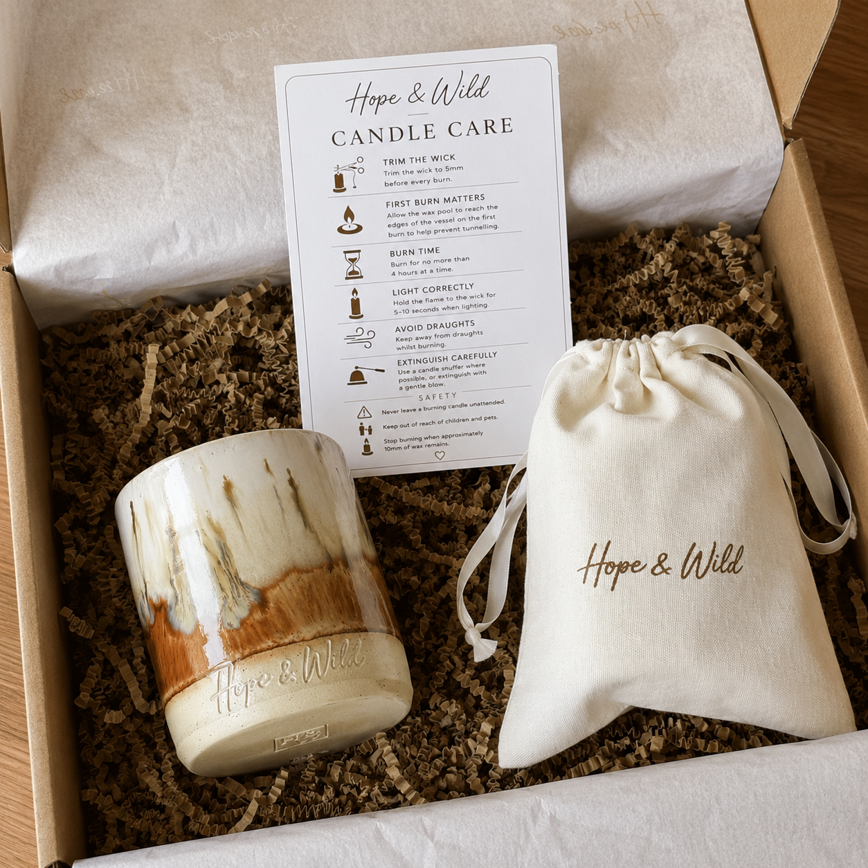 The Candle Refill Starter Gift Set | Hope & Wild | Natural Rapeseed & Coconut Wax Candle Refill Starter Gift Set | Luxury Refillable Home Fragrance Gift Set | Refillable Candle 