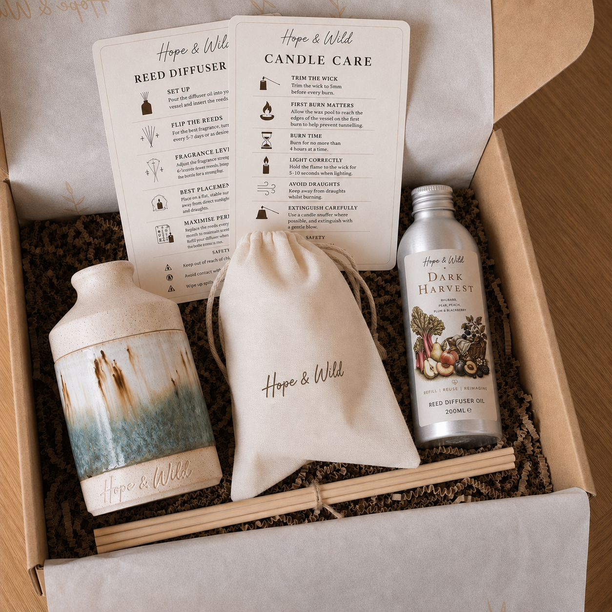 The Complete Refill Collection | Hope & Wild | Candle & Reed Diffuser Refill Bundle | 2-in-1 Candle and Reed Diffuser Set | Luxury Refillable Home Fragrance