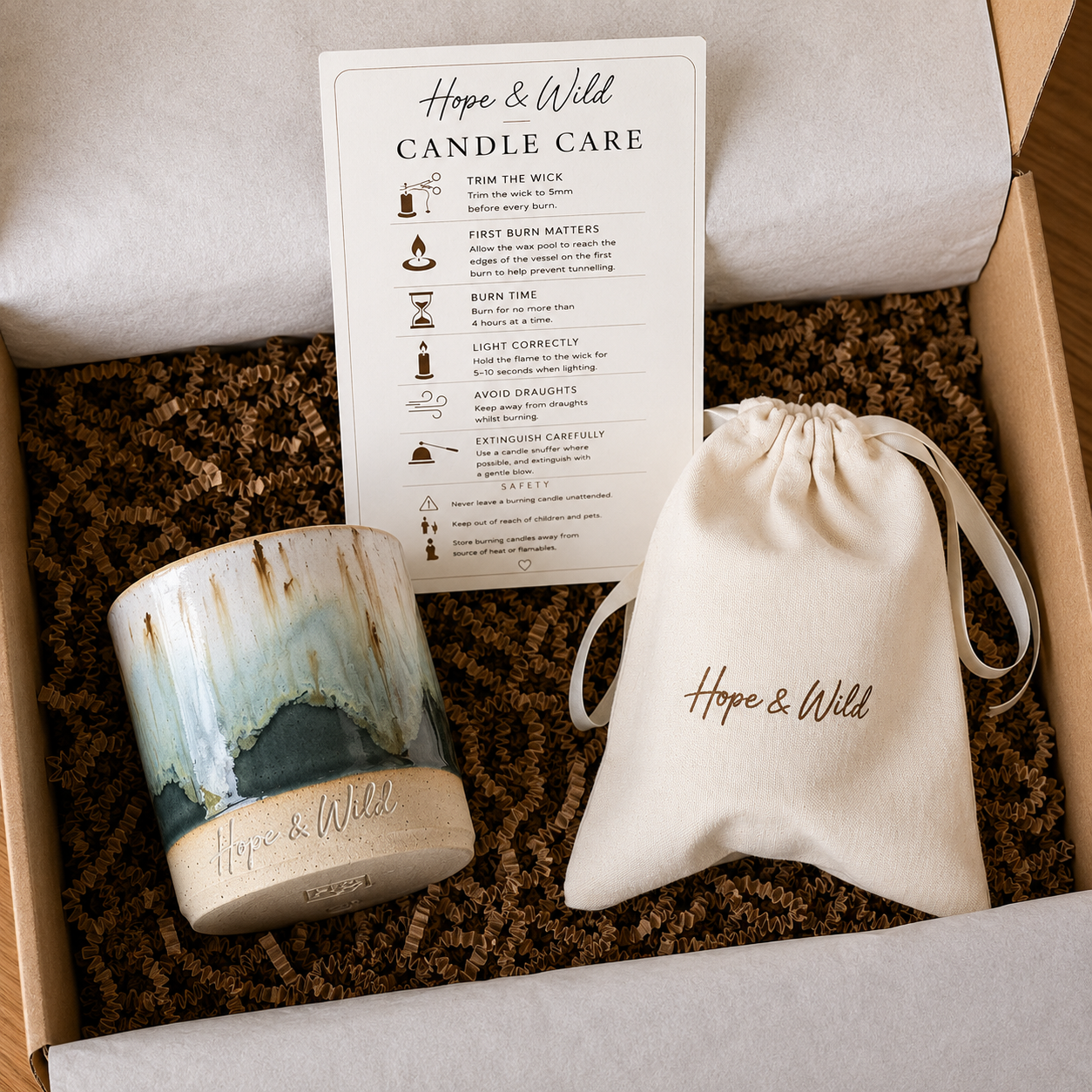 The Candle Refill Starter Gift Set | Hope & Wild | Natural Rapeseed & Coconut Wax Candle Refill Starter Gift Set | Luxury Refillable Home Fragrance Gift Set | Refillable Candle 