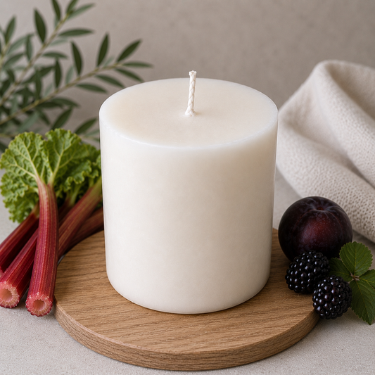 Dark Harvest Candle Refill | Hope & Wild | Natural Rapeseed & Coconut Wax Candle Refill | Plum, Peach, Pear Rhubarb and Blackberry Refillable Candle
