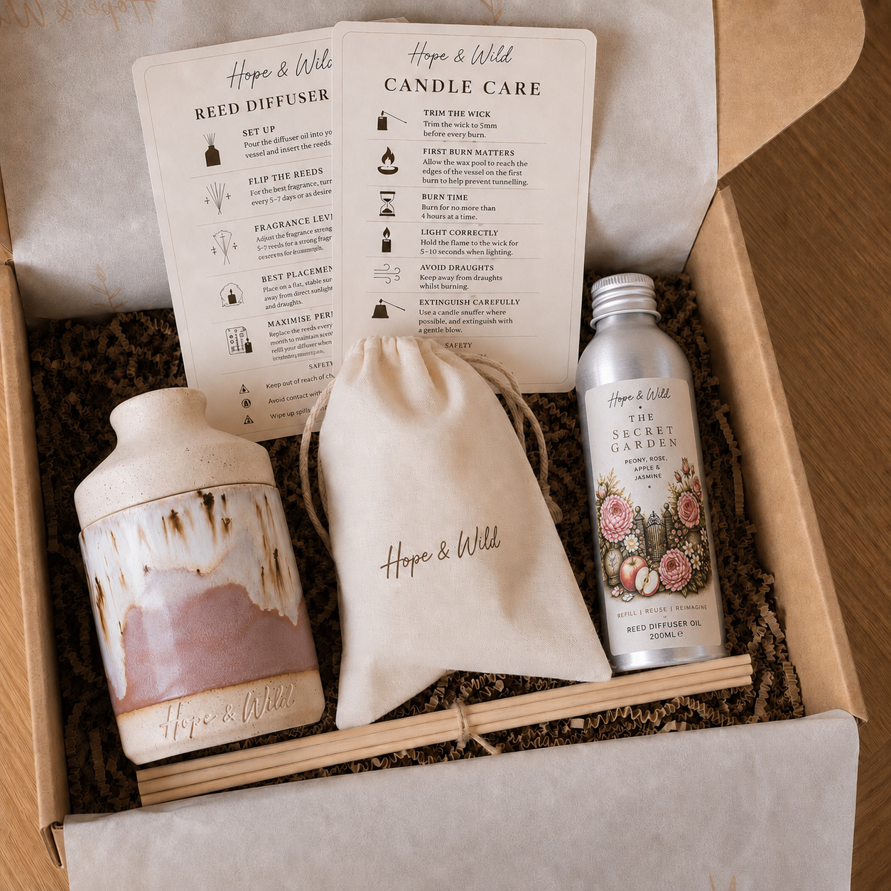 The Complete Refill Collection | Hope & Wild | Candle & Reed Diffuser Refill Bundle | 2-in-1 Candle and Reed Diffuser Set | Luxury Refillable Home Fragrance