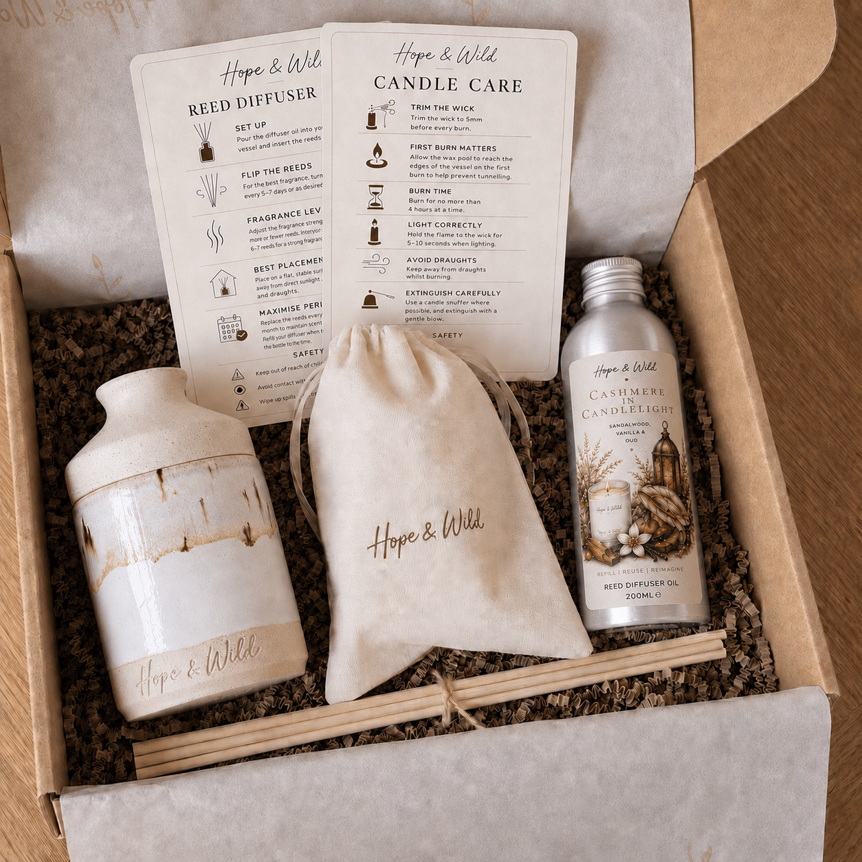 The Complete Refill Collection | Hope & Wild | Candle & Reed Diffuser Refill Bundle | 2-in-1 Candle and Reed Diffuser Set | Luxury Refillable Home Fragrance